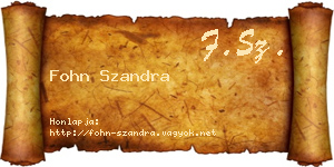 Fohn Szandra névjegykártya